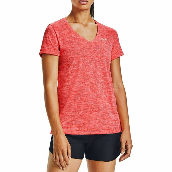 Under Armour shirt Small Twisted Tech HeatGear Semi-Fitted v-neck gym workout - Picture 10 of 10